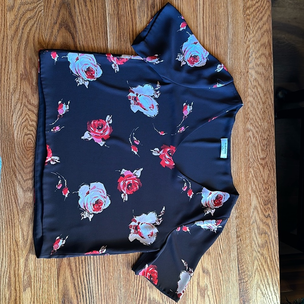 Brown w Pink & Red Fowers Babaton “Randy Blouse”